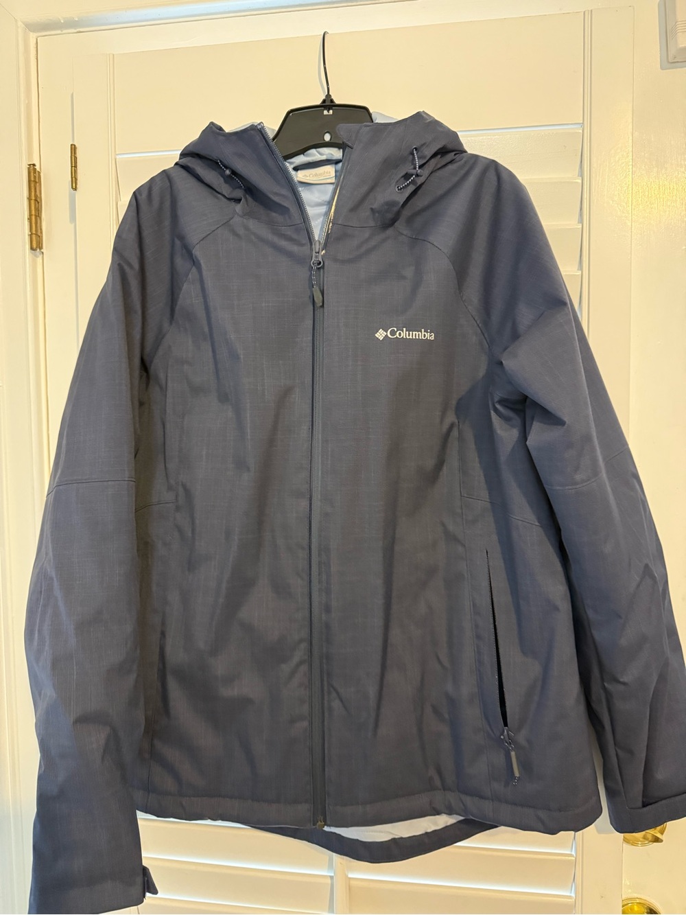 Columbia Men's Navy Blue Waterproof Hooded Raincoat